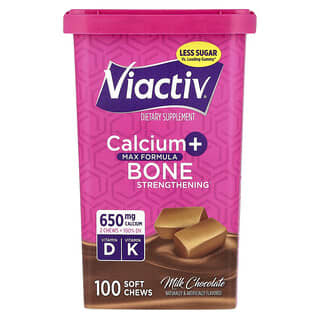 Viactiv, Calcium + Bone Strengthening, Milk Chocolate, 100 Soft Chews