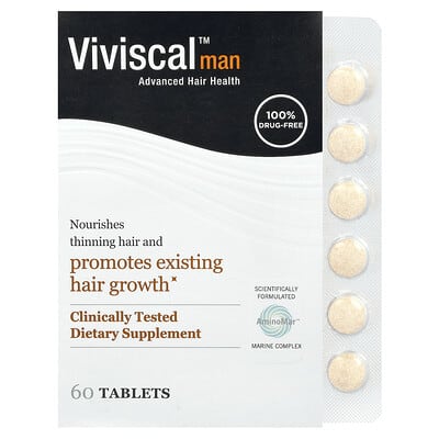 Viviscal, Man, Advanced Hair Health, 60 Tablets