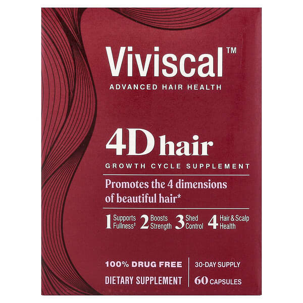 Viviscal, 4D Hair Growth Cycle Supplement, 60 Capsules — product photo 1