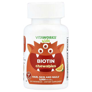 VitaWorks, Kids, Biotin, Orange, 120 Chewables