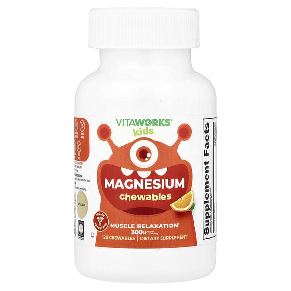 Kids, Magnesium Chewables, Orange, 120 Chewables (150 mg per Chewable)