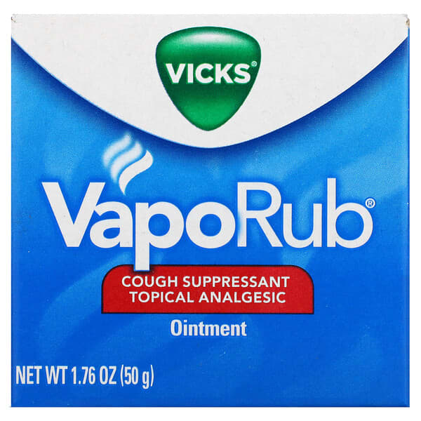 Vicks, VapoRub, Cough Suppressant Topical Analgesic Ointment, 1.76 oz (50 g)