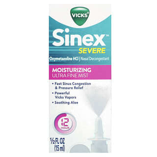 Vicks, Sinex Severo, Hidratação Ultrafina, 15 ml (0,5 fl oz)