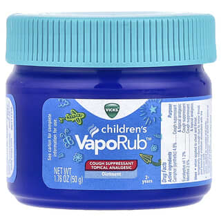 فيكس‏, VapoRub للأطفال، مرهم، مضاد للسعال، للأطفال بعمر عامين فما فوق، 1.76 أونصة (50 جم)