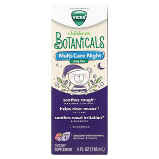 Vicks, Children's Botanicals, Multi-Care Night, Ages 1+, Natural Berry, 4 fl oz (118 ml)