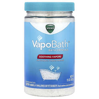 Vicks, VapoBath, Кристали за вана, Успокояващи пари, 15 унции (425 g)