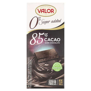 Valor, 0% Sugar Added, 0% Zuckerzusatz, dunkle Schokolade, 85% Kakao, 100 g (3,5 oz.)