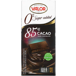 Valor, Chocolate negro, 0% de azúcar agregado, 85% de cacao, 100 g (3,5 oz)