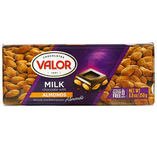 Valor, Молочный шоколад с миндалем, 250 г (8,8 унции)