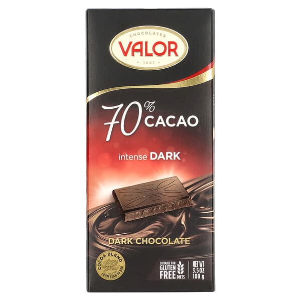 Valor, 濃郁黑巧克力，70% 可可，3.5 盎司（100 克）