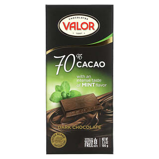 Valor, Chocolat noir, cacao à 70 %, à la menthe, 100 g (3,5 oz)