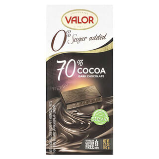 Valor, 0% Sugar Added, 70% Cocoa Dark Chocolate, 3.5 oz (100 g)