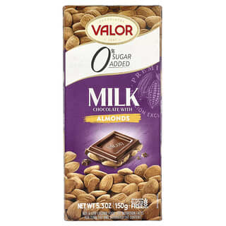 Valor, Milk Chocolate with Almonds, 0% Sugar Added, 5.3 oz (150 g)
