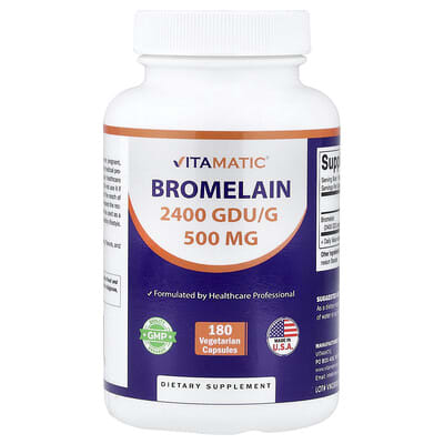 Vitamatic, Bromelain, 500 mg, 180 Vegetarian Capsules