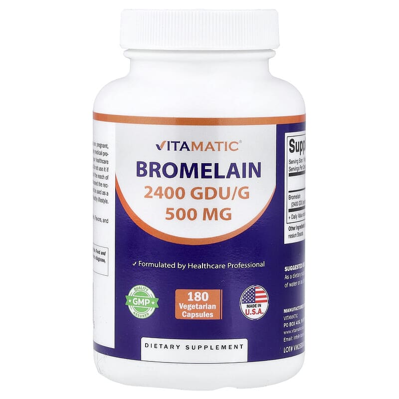 Complément Alimentaire Bromélaïne Now Foods 500 Mg, 2400 GDU - 60 Comprimés - Aide à La Digestion, Enzymes Naturelles