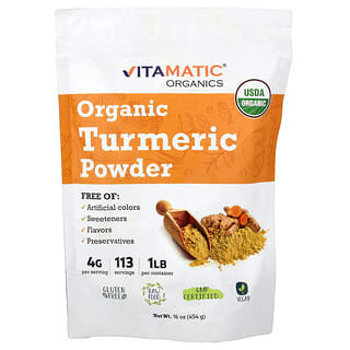 Vitamatic, Органическая куркума в порошке, 454 г (16 унций)