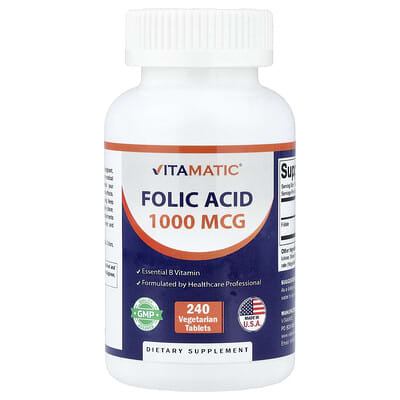 Vitamatic, Folic Acid, 240 Vegetarian Tablets (1,667 mcg each)