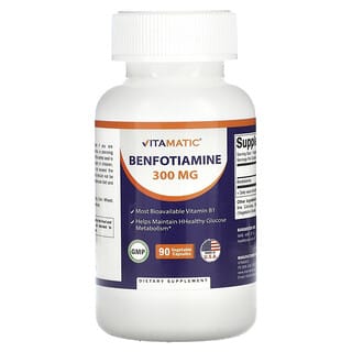 Vitamatic, Benfotiamina, 300 mg, 90 Cápsulas Vegetais