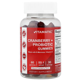 Vitamatic, Gominolas de arándano rojo y probióticos, arándano rojo natural, 60 gominolas
