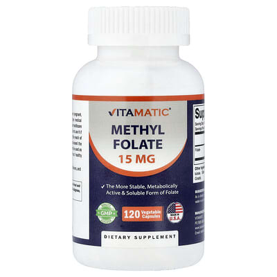 Vitamatic, Methylfolate, 15 mg, 120 Vegetarian Capsules