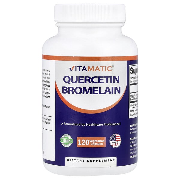 Vitamatic Quercetin Bromelain, 120 Vegetarian Capsules