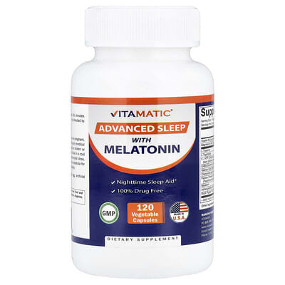 Vitamatic, Advanced Melatonin Sleep Aid, 120 Vegetarian Capsules