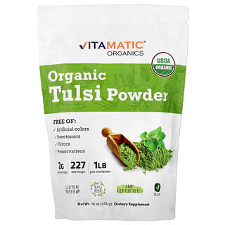 Vitamatic, органический порошок тулси, 454 г (16 унций)