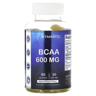 Vitamatic, BCAA, Natural Peach, 300 mg, 60 Gummies