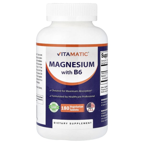 Magnesium with B6, 180 Vegetarian Tablets