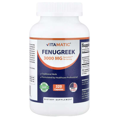 Vitamatic, Fenugreek, 320 Capsules (150 mg per capsule)