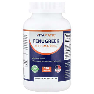 Vitamatic, Fenugreek, 320 Capsules (150 mg per Capsule)