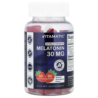 Vitamatic, 優效褪黑荷爾蒙，天然草莓味，30 毫克，60 粒軟糖