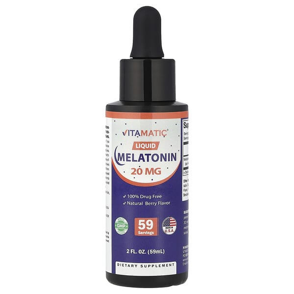 Liquid Melatonin, Natural Berry, 20 mg, 2 fl oz (59 ml)