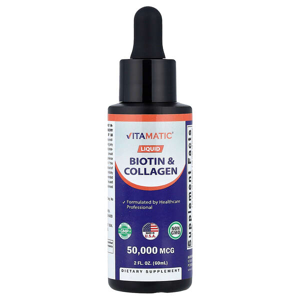 Vitamatic, Vloeibare biotine en collageen, 60 ml
