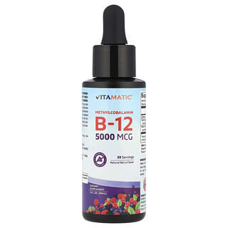 Vitamatic, Methylcobalamin B12, Natural Berry, 5,000 mcg, 2 fl oz (59 ml)