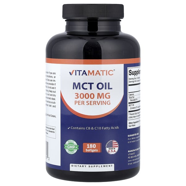 Vitamatic MCT Oil, 180 Softgels (1,000 mg per Softgel)