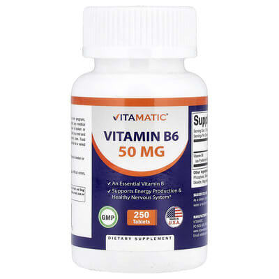 Vitamatic, Vitamin B6, 50 mg, 250 Tablets