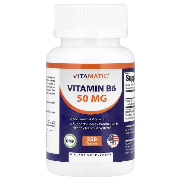 Vitamatic, 비타민B6, 50mg, 250정