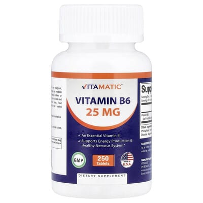 Vitamatic, Vitamin B6, 25 mg, 250 Tablets