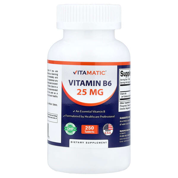 Vitamatic, Vitamin B6, 25 mg, 250 Tablets
