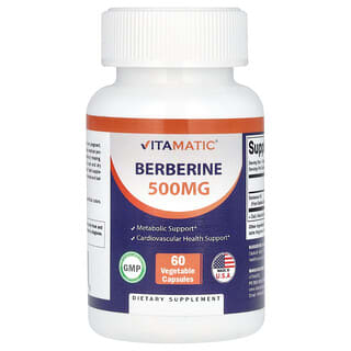 Vitamatic, берберин, 500 мг, 60 растительных капсул