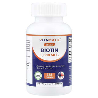 Vitamatic, Biotina, 5000 mcg, 365 comprimidos