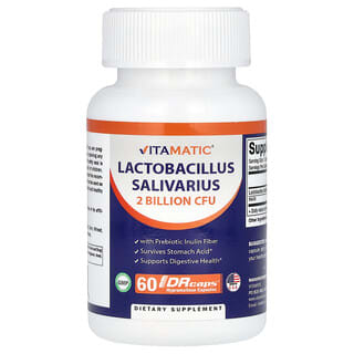 Vitamatic, Lactobacillus Salivarius, 2 Billion CFU, 60 DRCaps