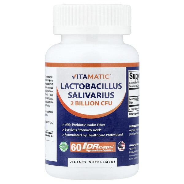 Vitamatic Lactobacillus Salivarius, 2 Billion CFU, 60 DRCaps®