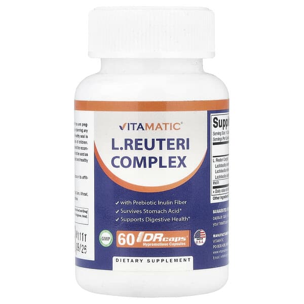 Vitamatic, 羅伊氏乳杆菌復合物，60 粒 DRcaps® 羥丙基甲基纖維素膠囊