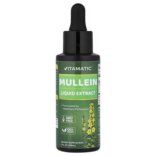 Vitamatic, Mullein flytande extrakt, 2 fl oz (59 ml)