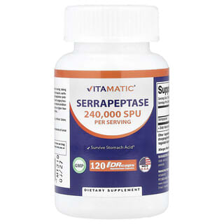 Vitamatic, Serrapeptasa, 240.000 SPU, 120 DrCaps® (120.000 SPU por cápsula)