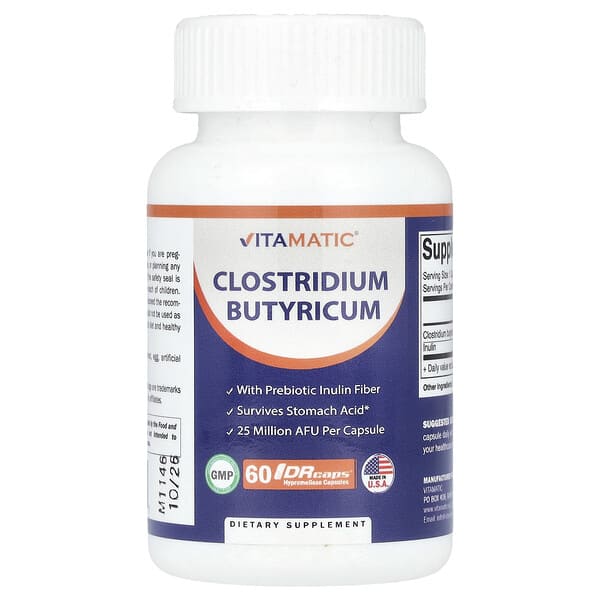 Vitamatic Clostridium Butyricum, 25 Million AFU, 60 DRcaps