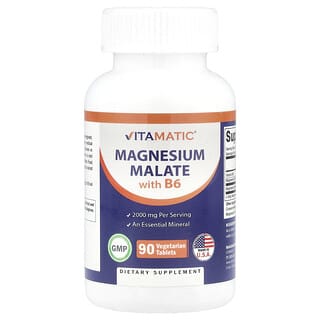 Vitamatic, Magnesium Malate with B6, 2,000 mg, 90 Vegetarian Tablets (1,000 mg Per Tablet)