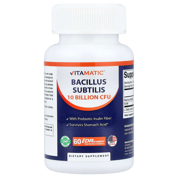 Vitamatic, Bacillus subtilis, 60 cápsulas de hipromelosa DRcaps®